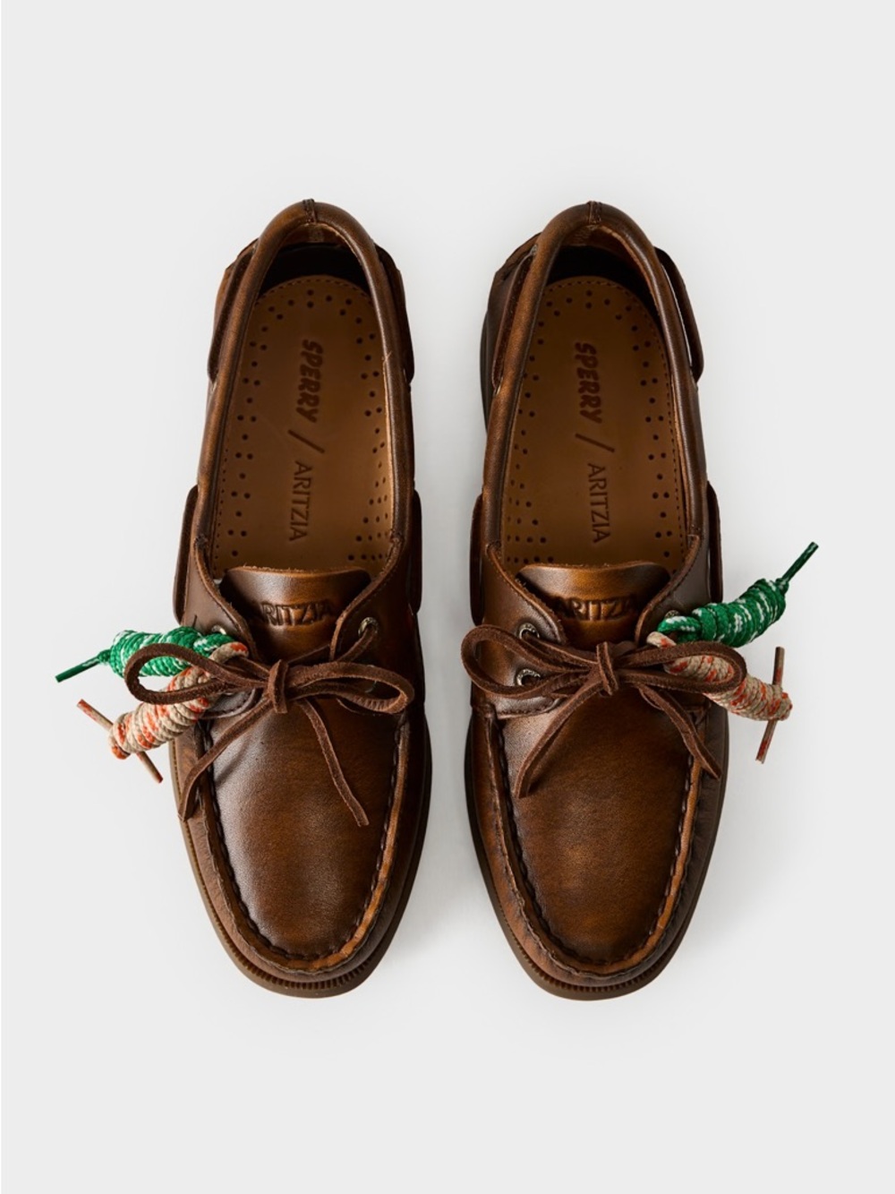 Sperry x Aritzia Brown Leather Boat Shoes